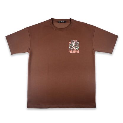 Love Yourself Drop Shoulder T-Shirt - Earthy Brown