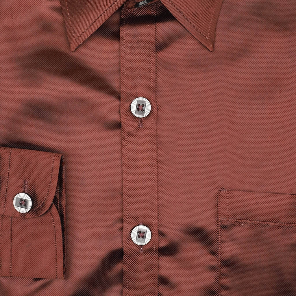 Satin Maroon Shirt - styleflea