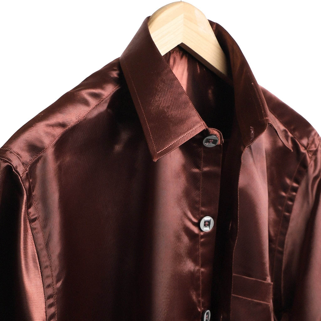 Satin Maroon Shirt - styleflea