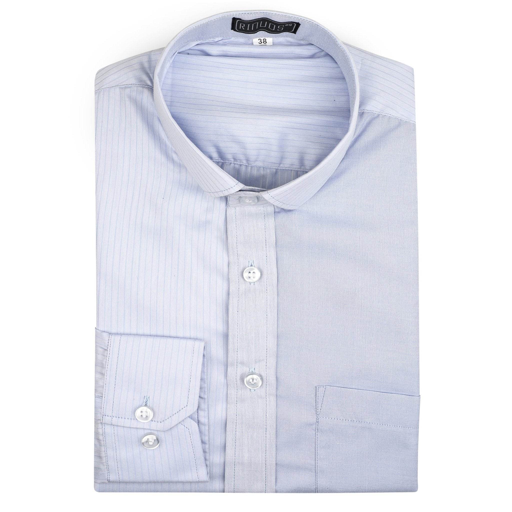 Sky Blue Striped Cotton Shirt - styleflea