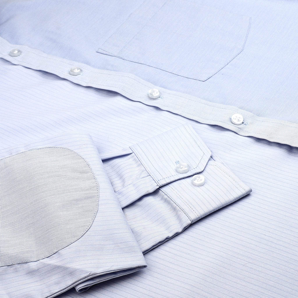 Sky Blue Striped Cotton Shirt - styleflea
