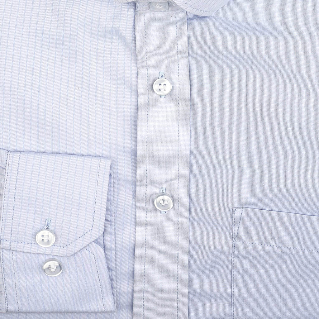 Sky Blue Striped Cotton Shirt - styleflea