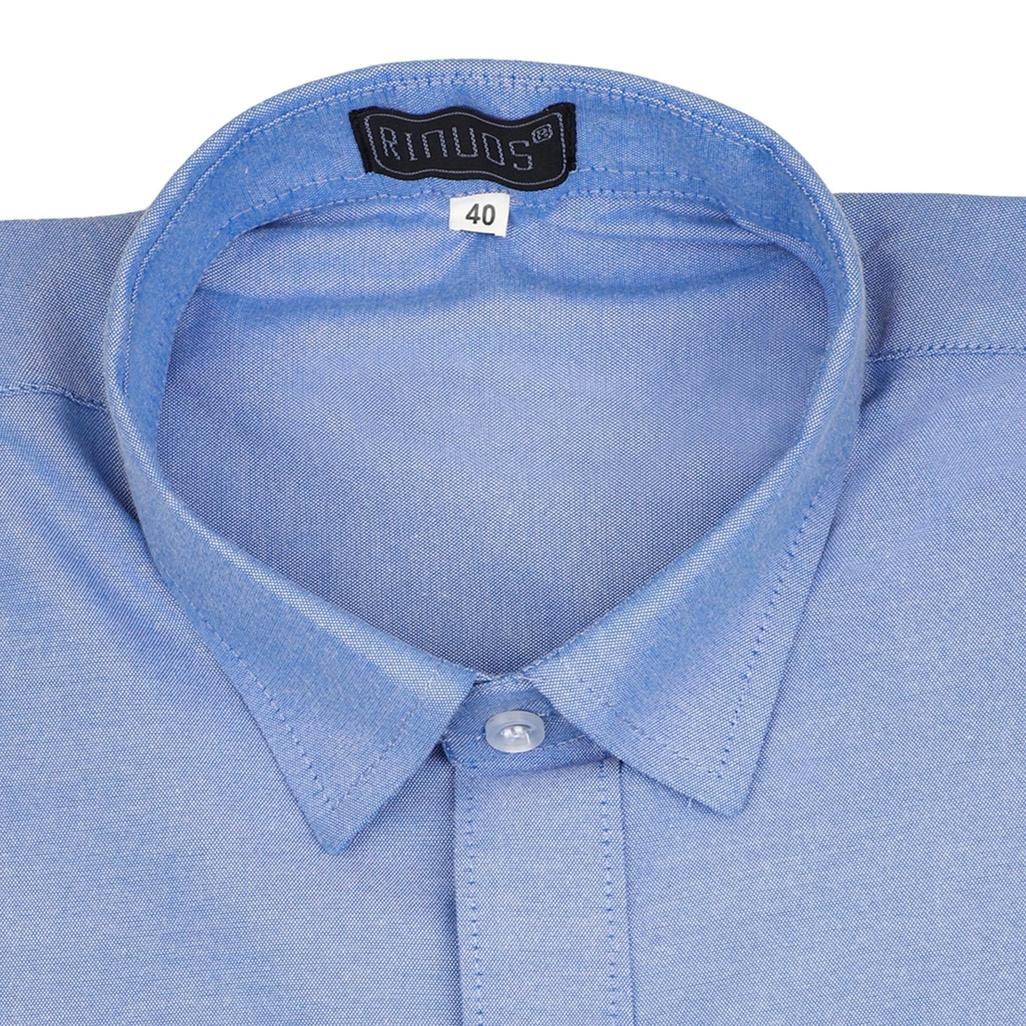 Skylight Blue White Pocket Cotton Shirt - styleflea