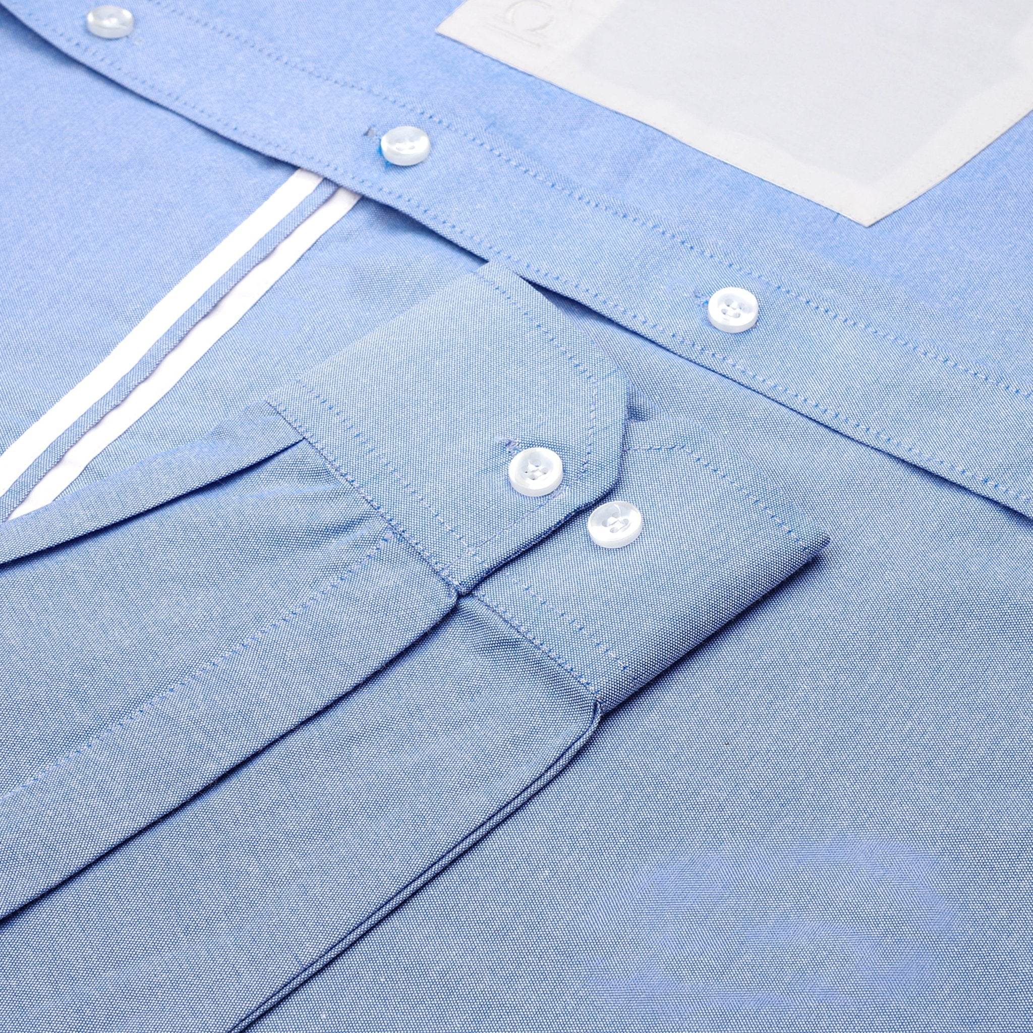 Skylight Blue White Pocket Cotton Shirt - styleflea