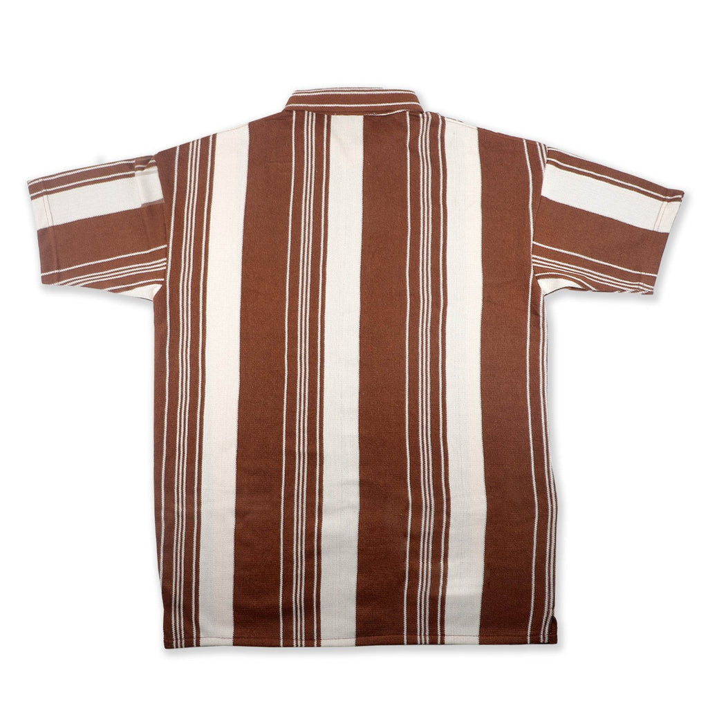 Earthy Brown Urban Stripe Knit Shirt - styleflea