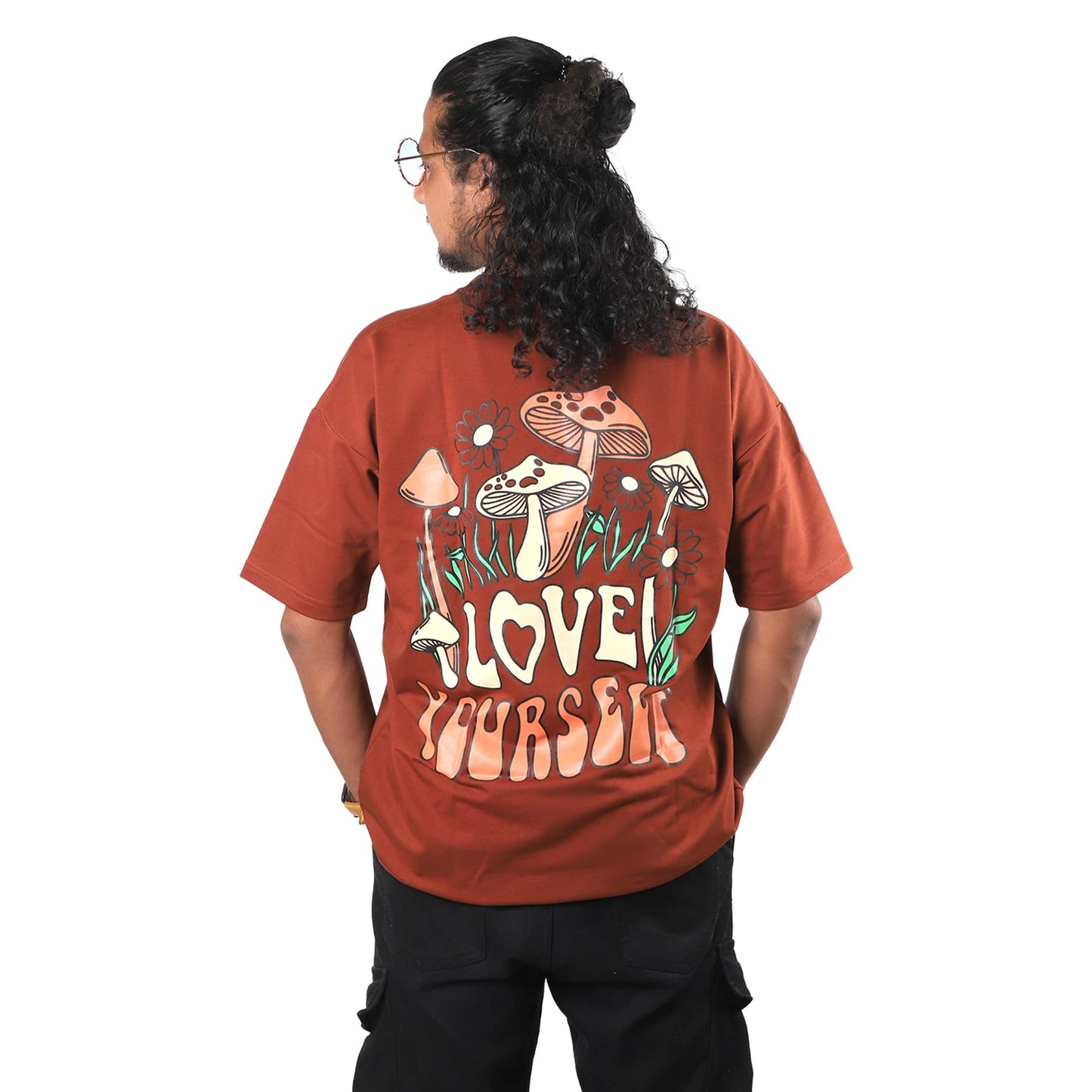 Love Yourself Drop Shoulder T-Shirt – Burgundy
