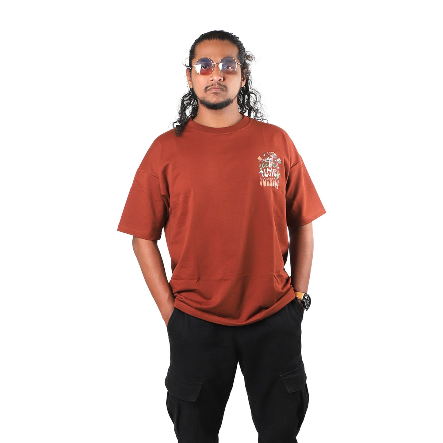 Love Yourself Drop Shoulder T-Shirt – Burgundy