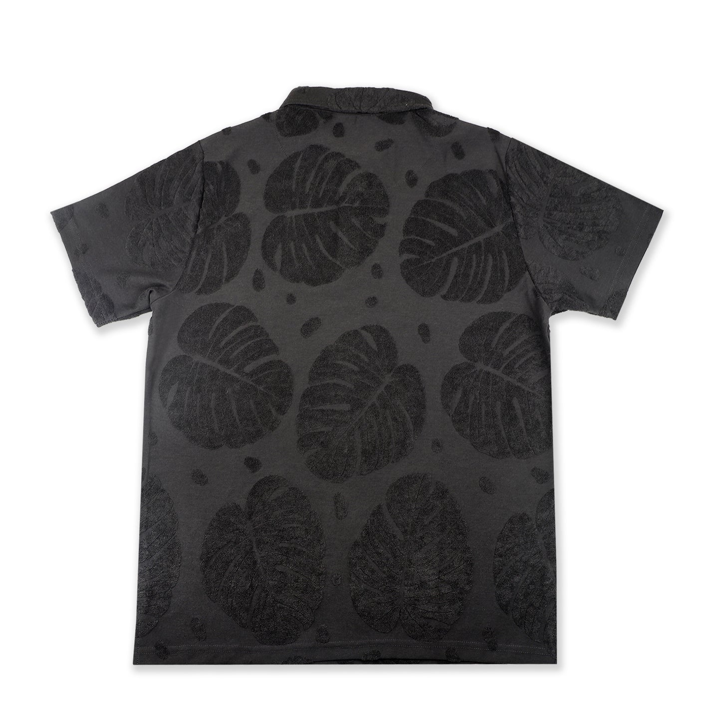 Charcoal  Leaf Pattern Polo