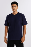 Dark Blue Ribbed T-Shirt – Ultra Stretch Edition - styleflea