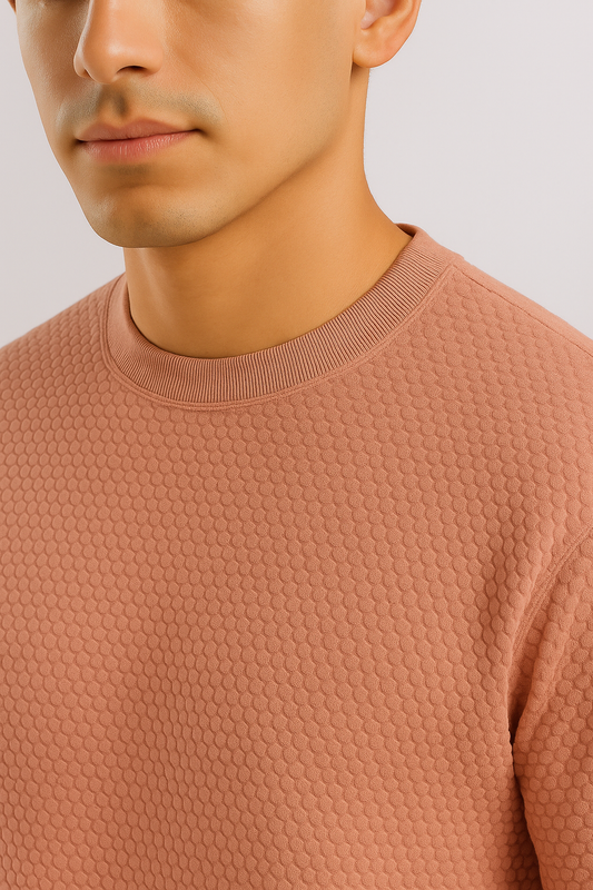 Dusty Rose Ribbed T-Shirt – Ultra Stretch Edition