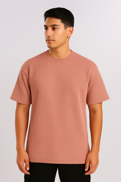Dusty Rose Ribbed T-Shirt – Ultra Stretch Edition