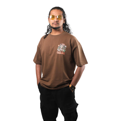 Love Yourself Drop Shoulder T-Shirt - Earthy Brown