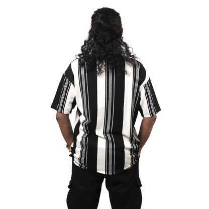 Black Urban Stripe Knit Shirt