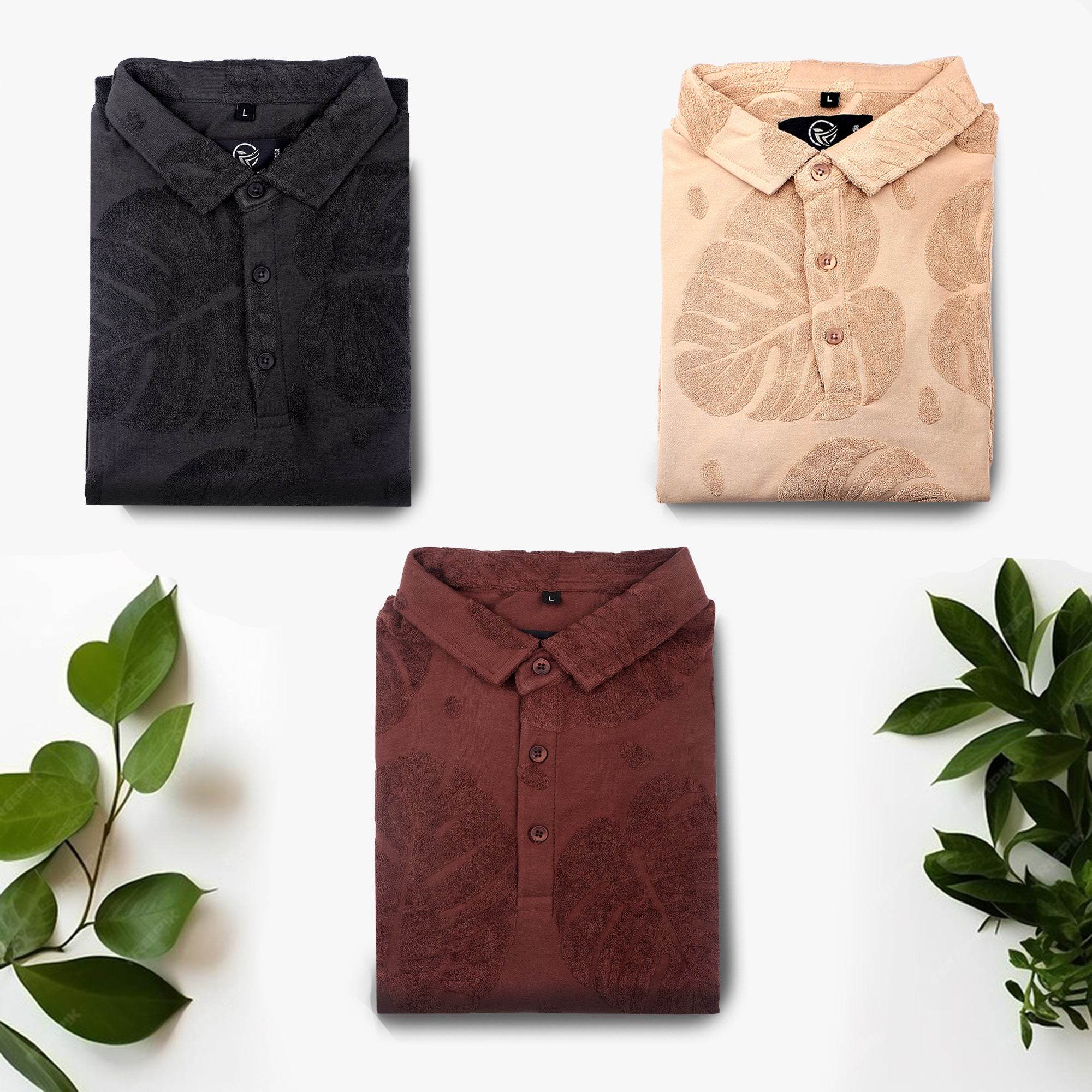 Dark Grey Textured Polo - styleflea