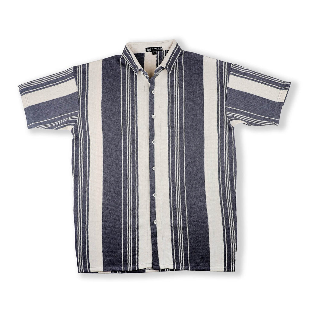 Stone Grey Urban Stripe Knit Shirt - styleflea
