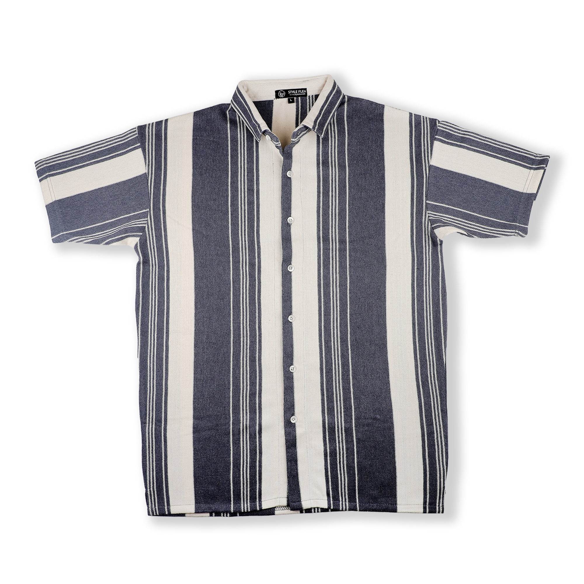 Stone Grey Urban Stripe Knit Shirt - styleflea