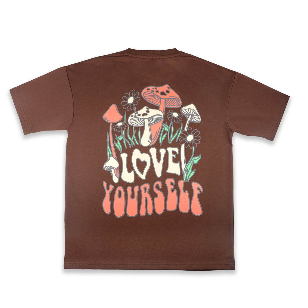 Love Yourself Earthy Brown Oversized T-Shirt - styleflea