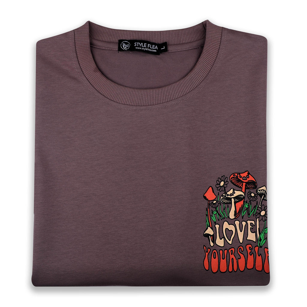 Love Yourself Mauve Oversized T-Shirt - styleflea