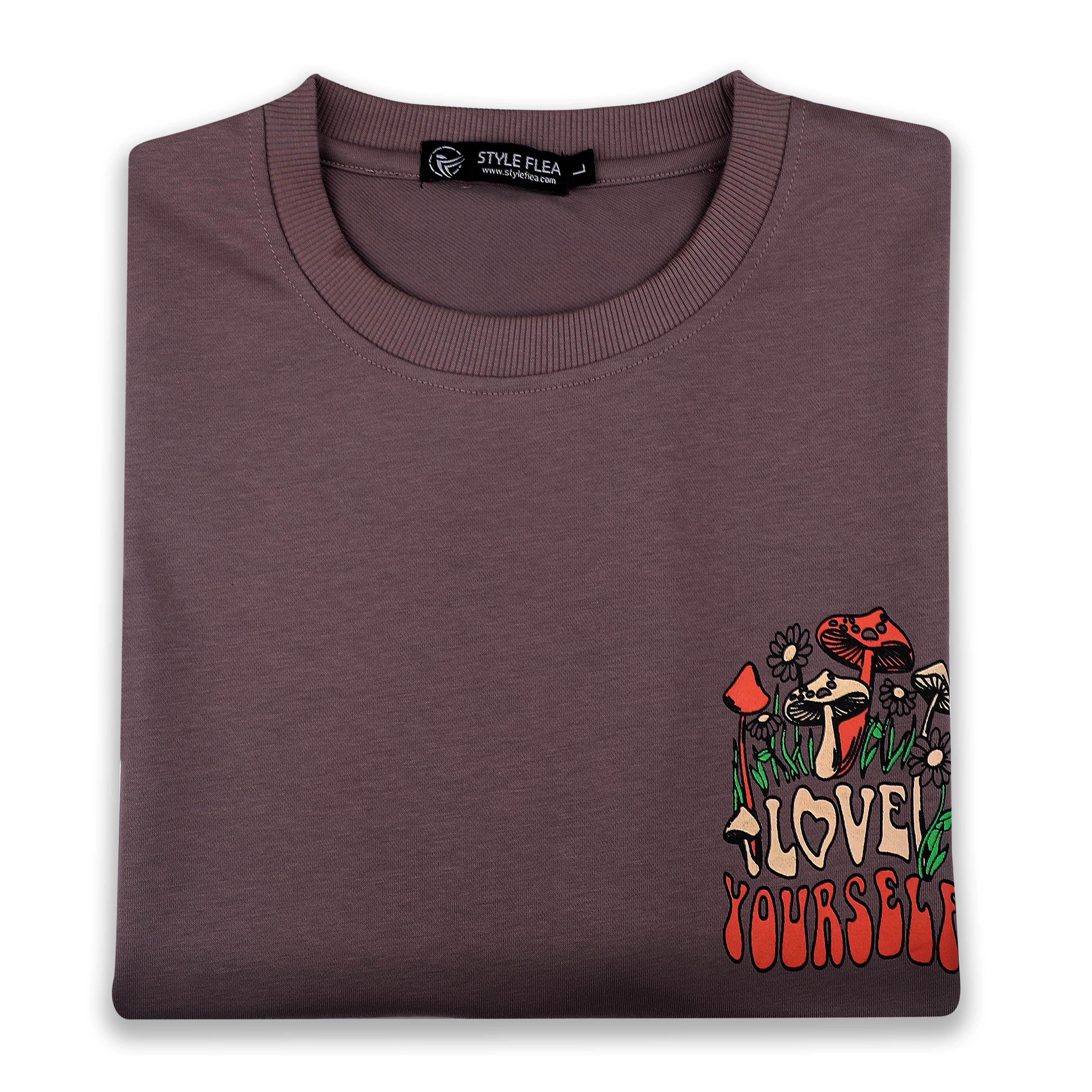 Love Yourself Mauve Oversized T-Shirt - styleflea