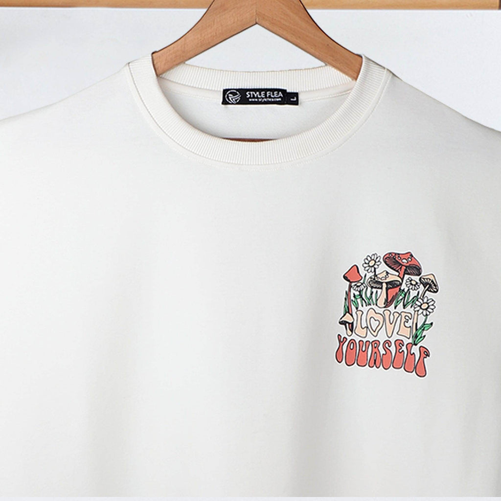 Love Yourself White Oversized T-Shirt - styleflea