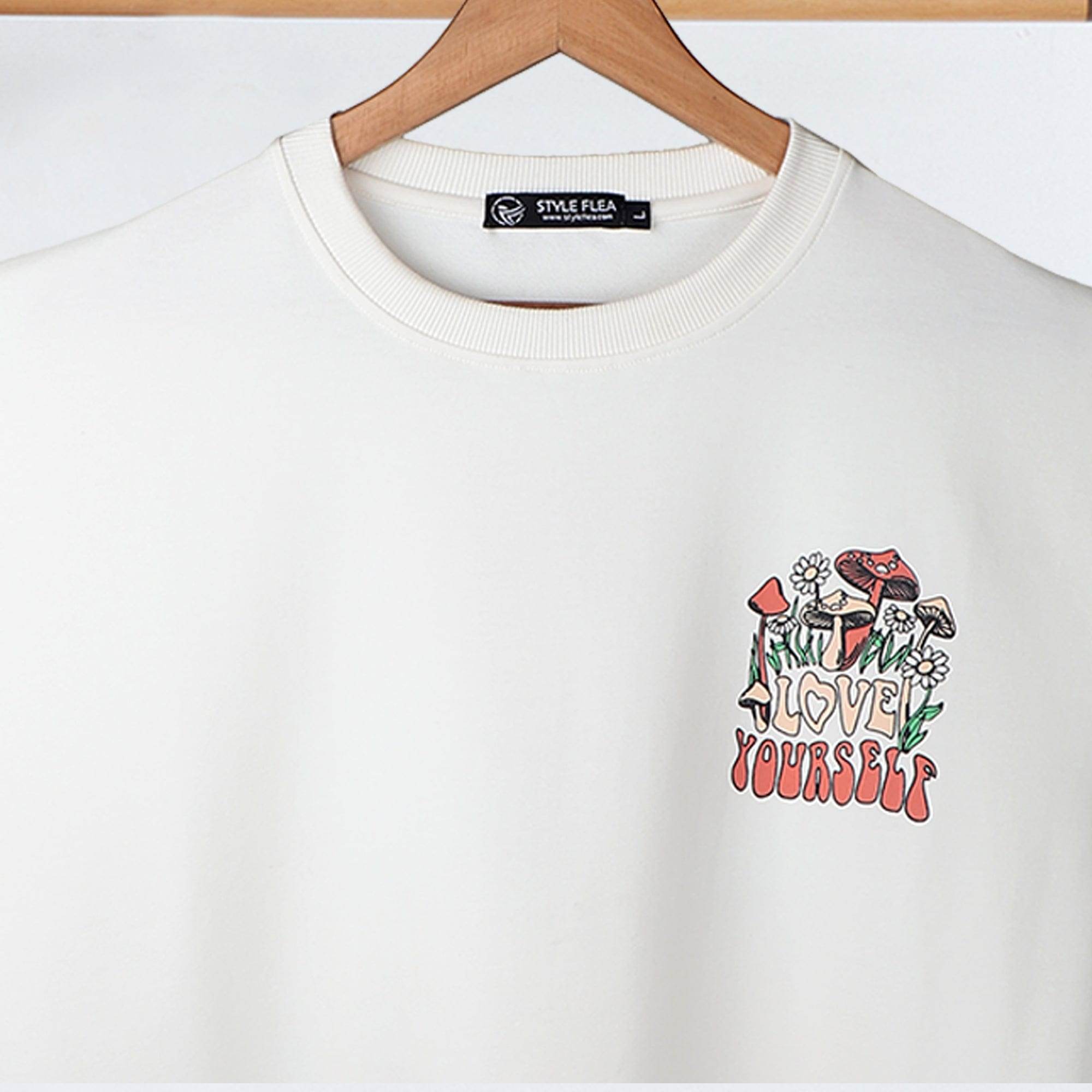 Love Yourself White Oversized T-Shirt - styleflea