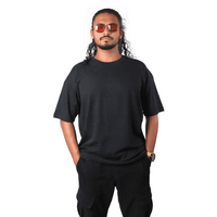 Navy Rose Embossed Oversized T-Shirt