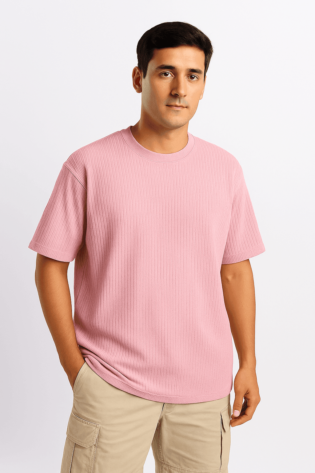 Pink Ribbed T-Shirt - Ultra Stretch Edition - styleflea