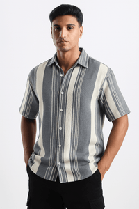 Stone Grey Urban Stripe Knit Shirt