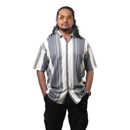 Grey Urban Stripe Knit Shirt