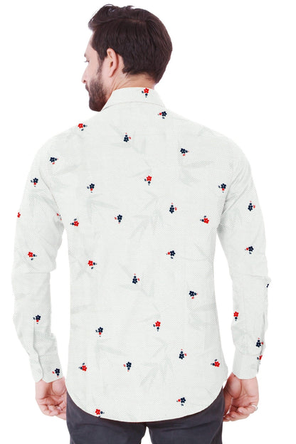 White Floral Cotton Shirt