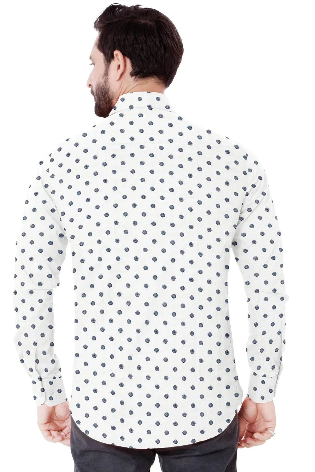 White Polka Dot Cotton Shirt - styleflea
