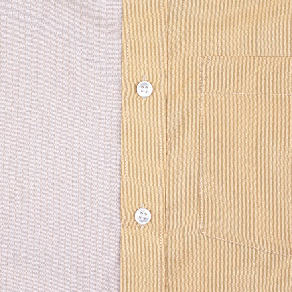 Yellow & Peach Colorblock Cotton Shirt - styleflea
