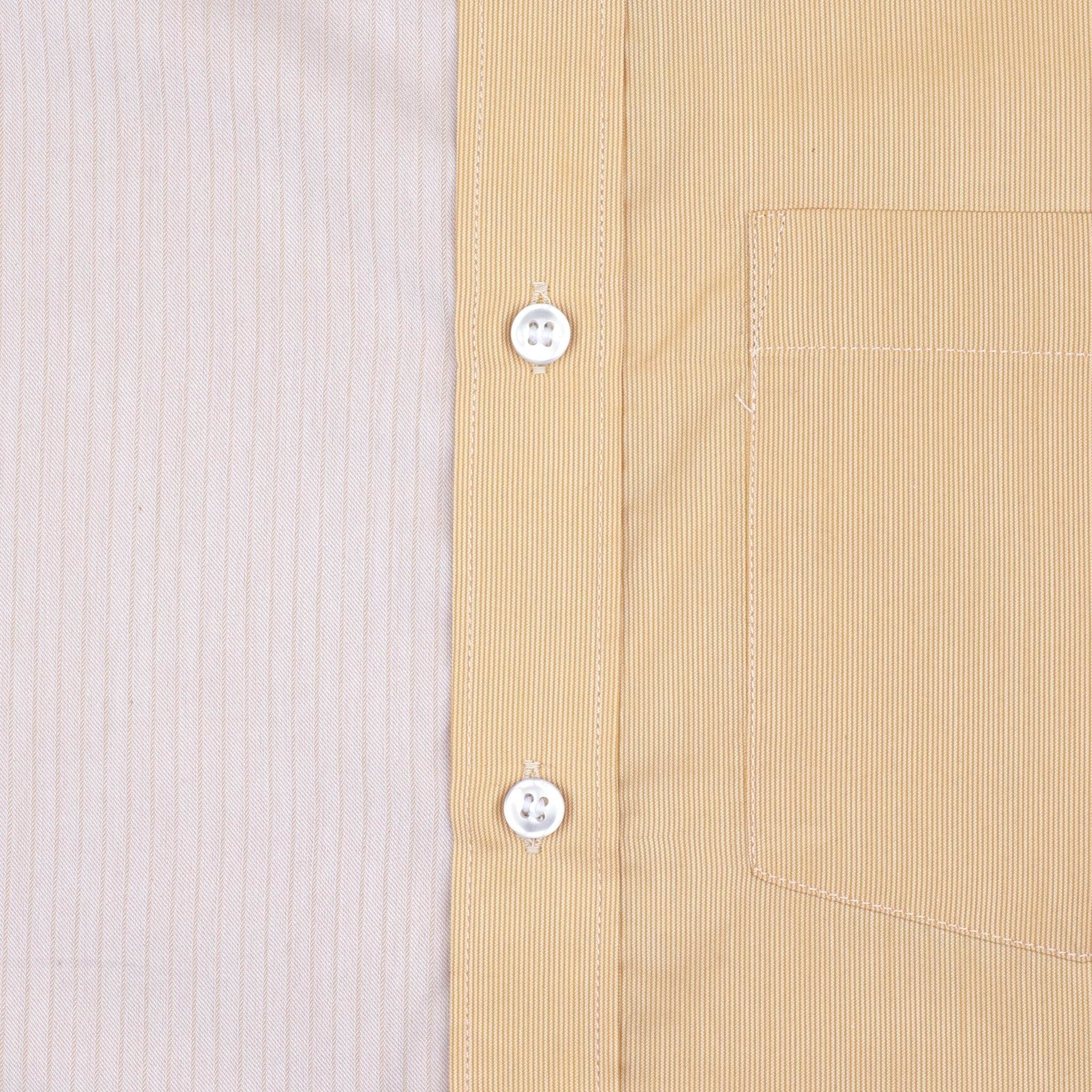 Yellow & Peach Colorblock Cotton Shirt - styleflea