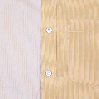 Yellow & Peach Colorblock Cotton Shirt - styleflea