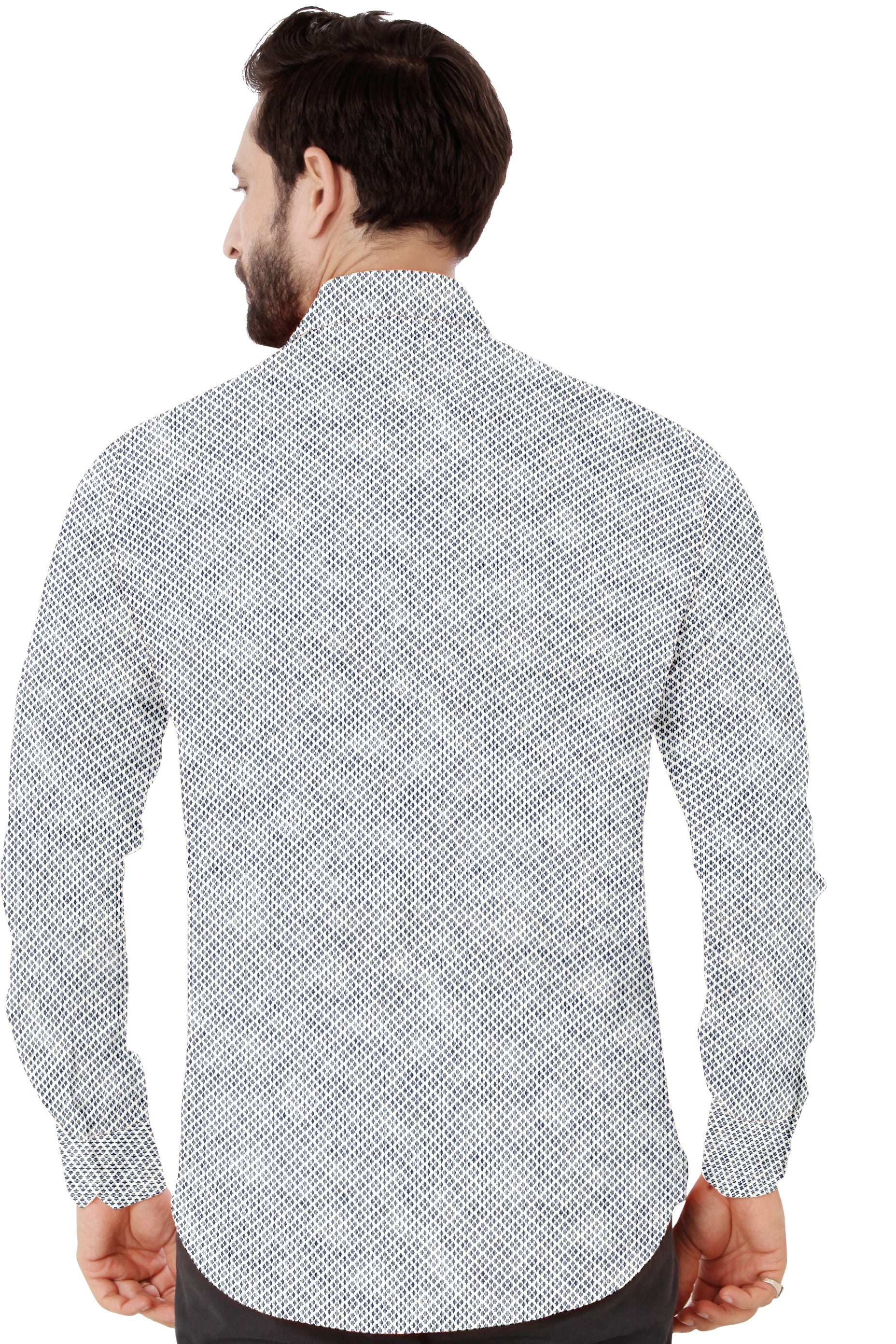 Men's Light Grey Design Casual Full Sleeves 100% Cotton - Styleflea