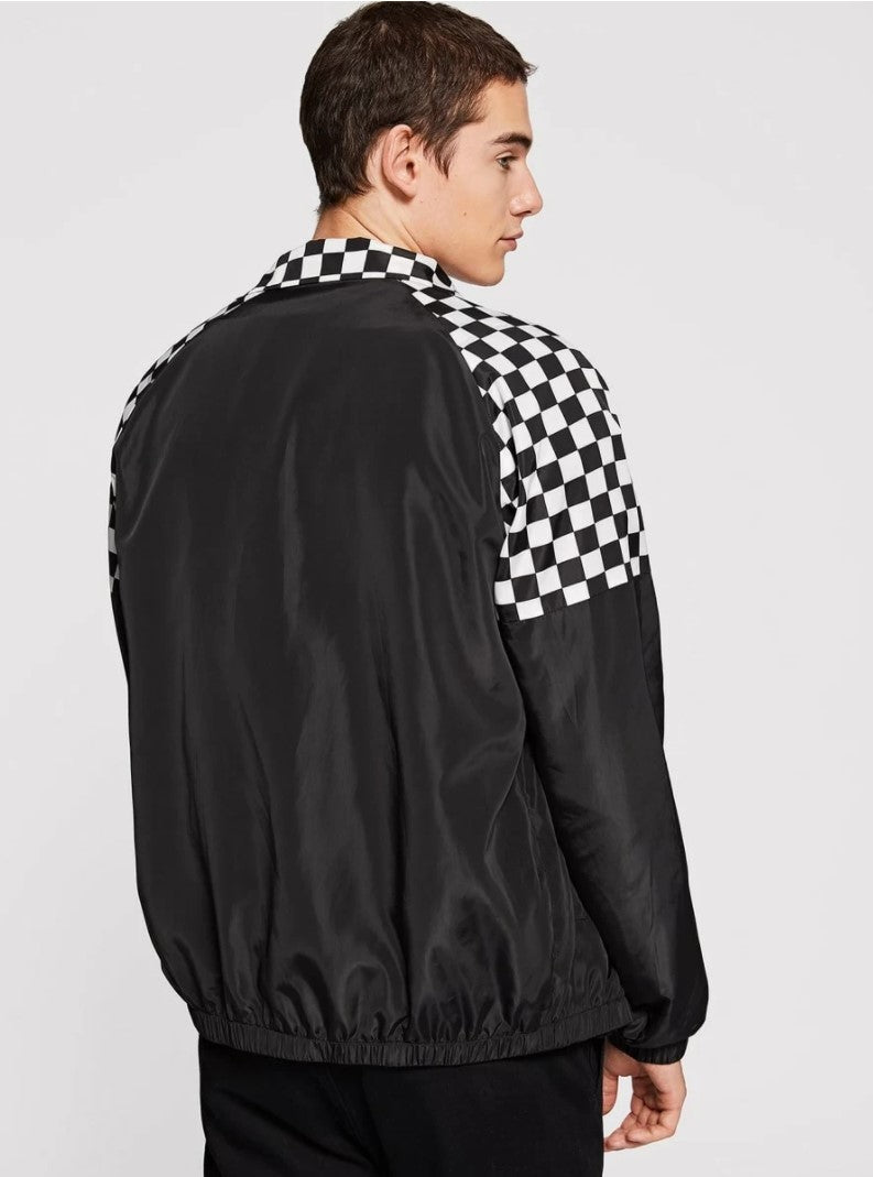 Men Cut-and-sew Raglan Sleeve Windbreaker Jacket