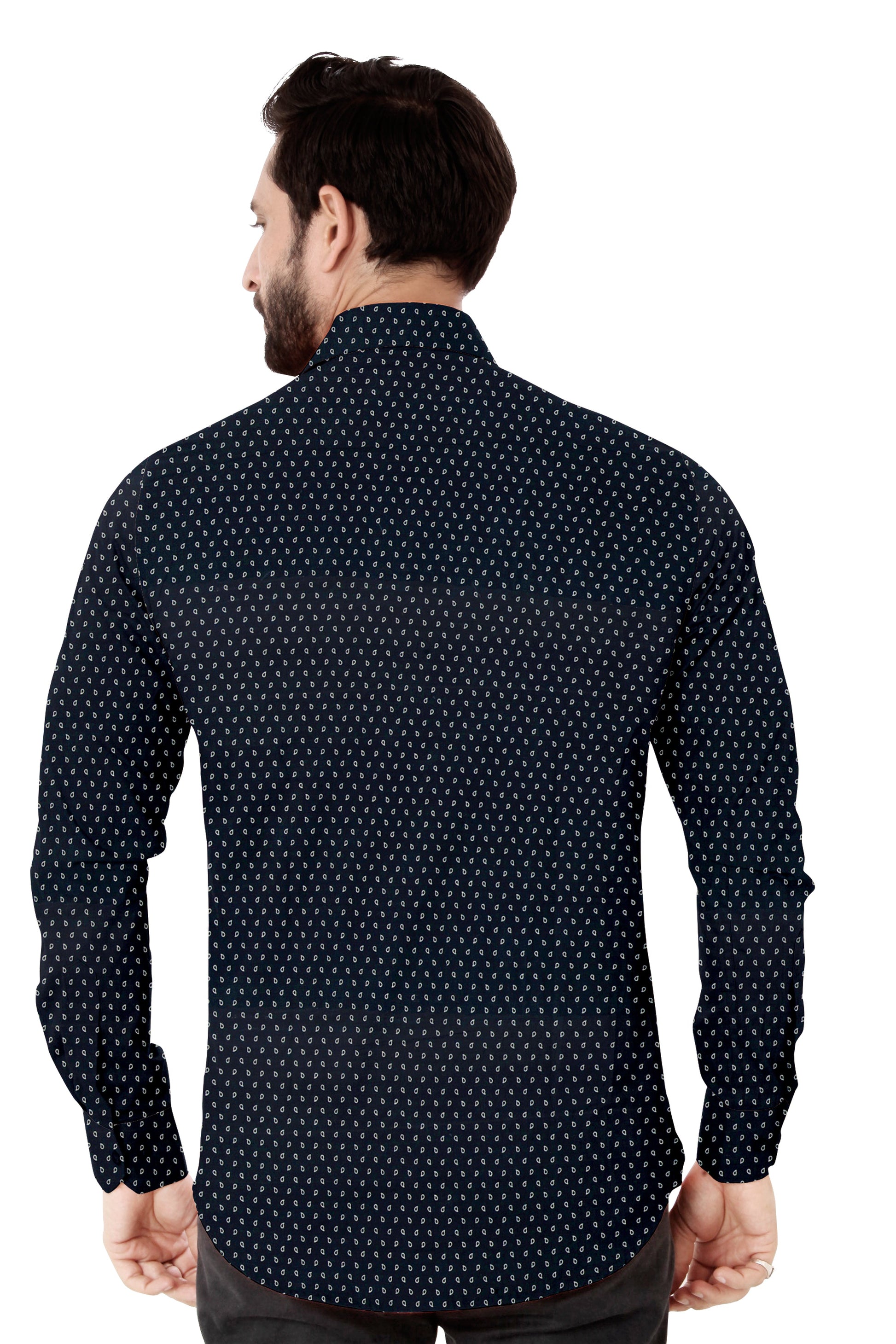 Men's Black Casual Shirt Full Sleeves 100% Cotton - Styleflea