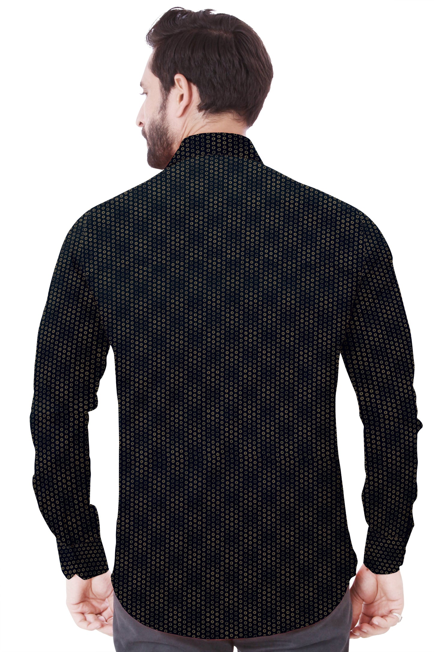 Men's Black Printed Casual Shirt Full Sleeves 100% Cotton - Styleflea