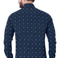 Men's Blue Card Printed Casual Full Sleeves 100% Cotton - Styleflea