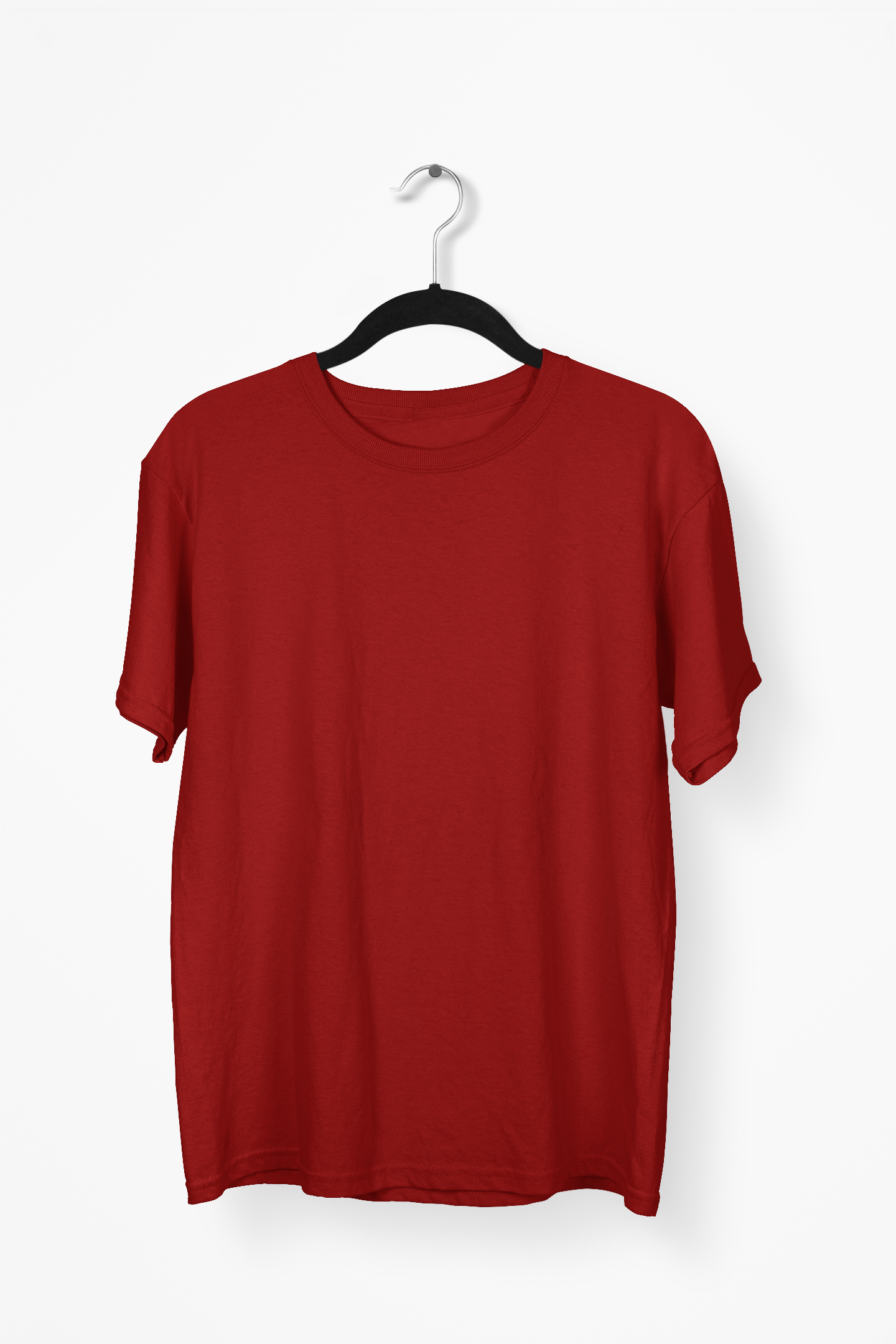 Half Sleeves Crew Neck T-shirt -Cherry Red