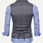 Men Double Breasted Plaid Waistcoat (ONLY VEST/NO SHIRT & TIE)