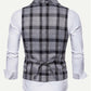 Men Plaid Double Breasted Pointed Hem Vest (ONLY VEST/NO SHIRT & TIE )