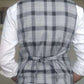 Men Plaid Double Breasted Pointed Hem Vest (ONLY VEST/NO SHIRT & TIE )