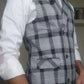 Men Plaid Double Breasted Pointed Hem Vest (ONLY VEST/NO SHIRT & TIE )