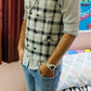 Men Plaid Double Breasted Pointed Hem Vest (ONLY VEST/NO SHIRT & TIE )
