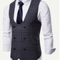 Men Double Breasted Pointed Hem Vest (ONLY VEST/NO SHIRT & TIE )