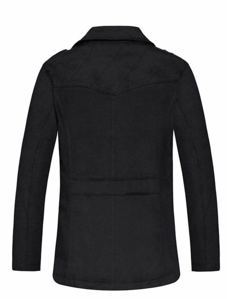 Men Velvet Lined Jacket Black - styleflea