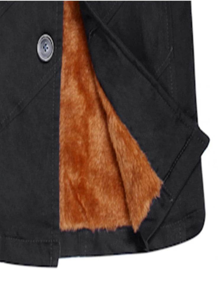 Men Velvet Lined Jacket Black - styleflea