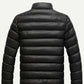 Men Solid Stand Neck Padded Coat