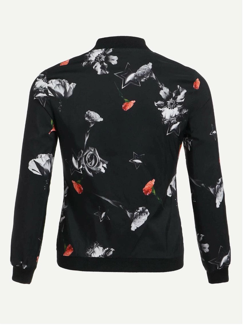 Men Floral Print Jacket